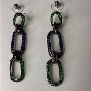 Elegant Green and Blue Earrings